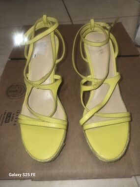 Guess Neon Yellow Strappy Wrap Sandals